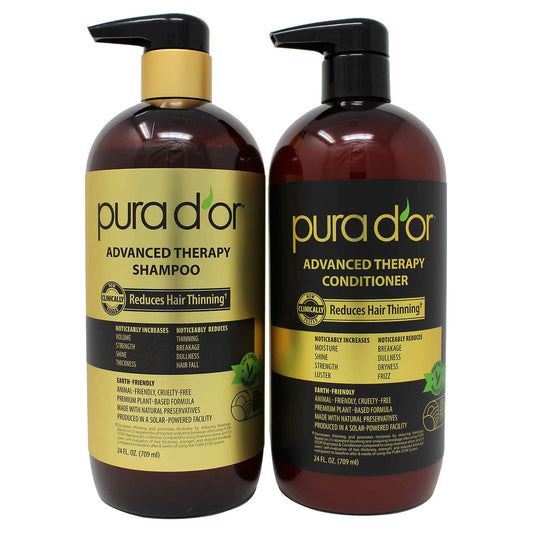 Pura d'or Advanced Therapy Anti-Hair Thinning Shampoo & Conditioner Duo