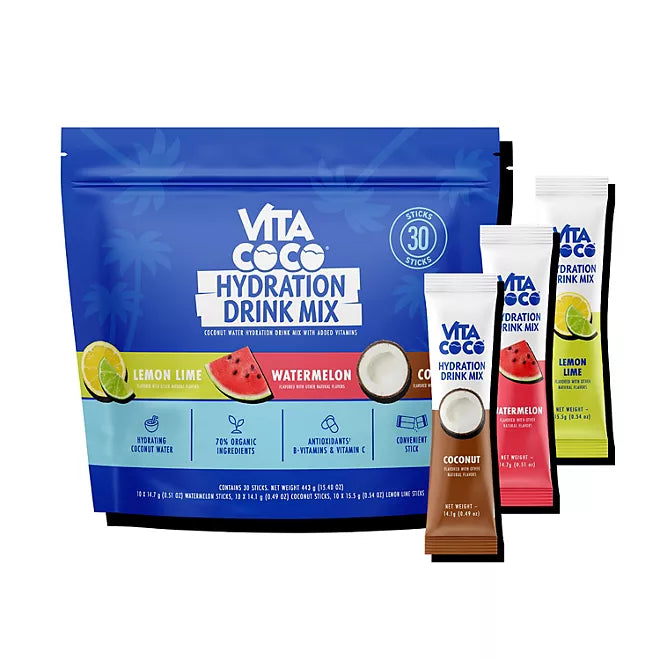 Vita Coco Hydration Variety Drink Mix, 30 Individual Serving Stick Packs