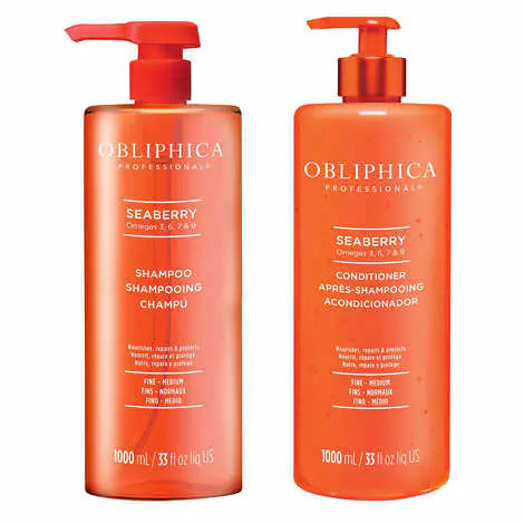 Obliphica Seaberry Shampoo and Conditioner Duo, 33.8 fl oz Each