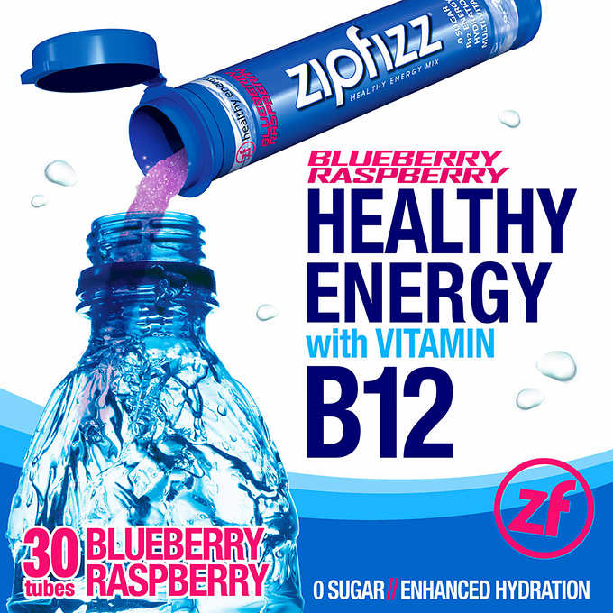 Zipfizz Multi-Vitamin Energy Hydration Drink Mix, 30 Tubes